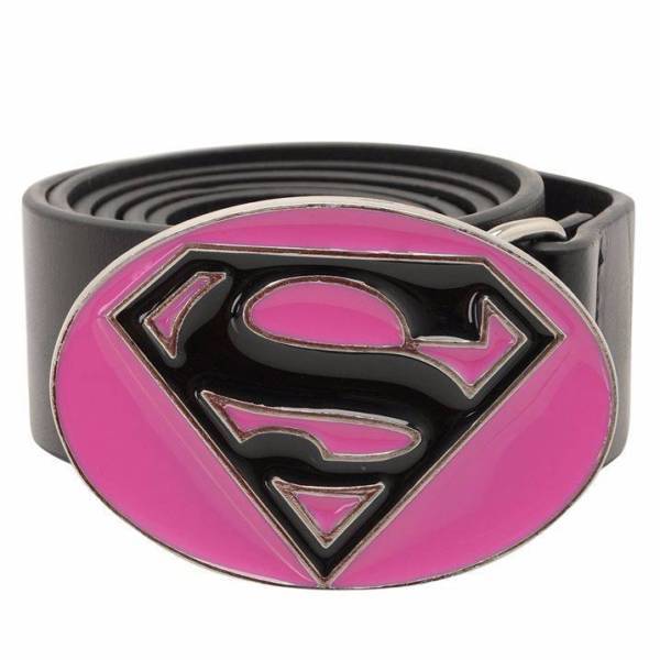 PINK SUPER WOMAN MAN BUCKLE WITH BELT LADIES GIRLS SMALL MEDIUM BRAND NEW