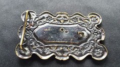 WESTERN COWBOY BOOTS FLORAL BELT BUCKLE INSERT DARK BRONZE BRASS TONED