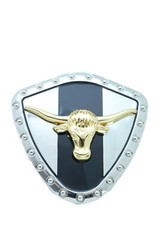 Men Silver Metal Western Belt Buckle Texas Lone Horn Cow Bull Big Size Shield TX