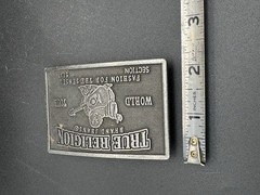 True Religion « World Tour » metal plaque belt buckle