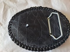 Handmade Stamped And Laced Soldier Design Leather Belt Buckle