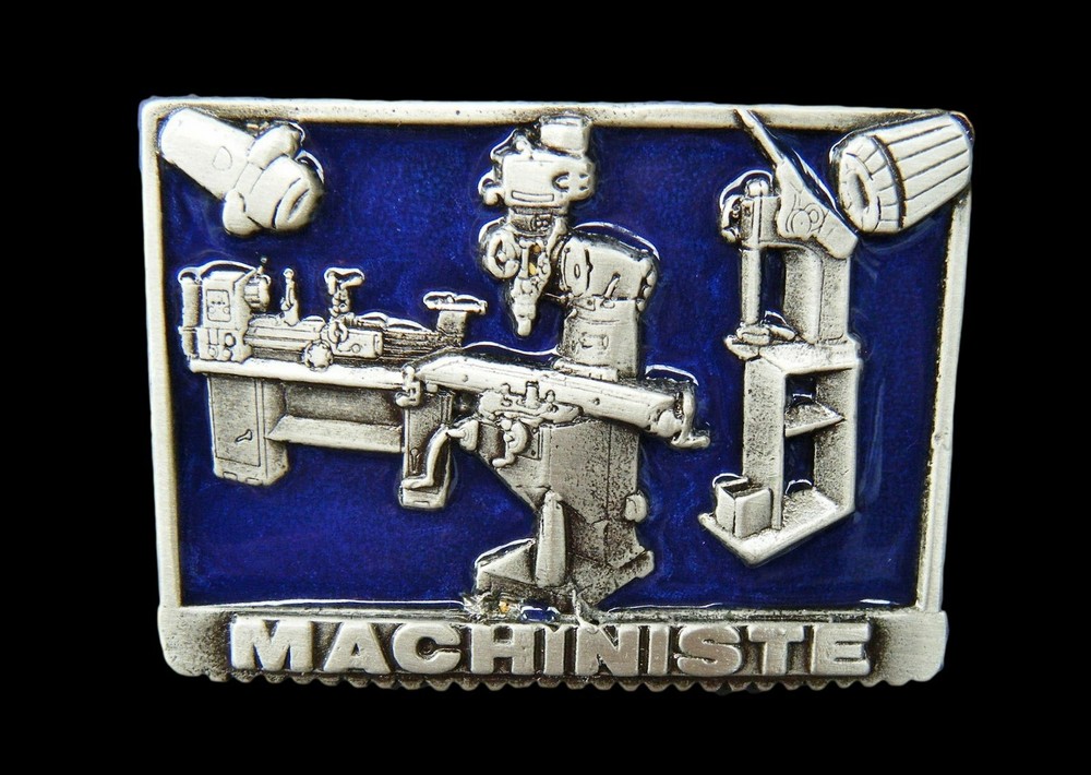 Machiniste Machine Shop Tools Pewter Profession Belt Buckle