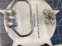 Star Blue And Black Color Pewter Great American Products Belt Buckle