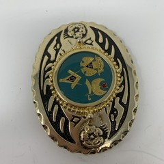 Vintage Masonic Shriner Freemason Belt Buckle 32nd Degree Symbolic
