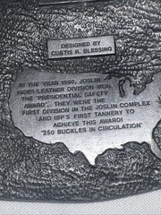 1990 Presidential Safety Award for Joslin Hides and Leather Buckle # 37 Of 250