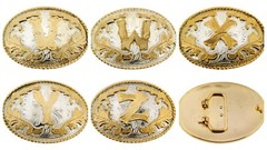 Truckers Bikers Cowboys Western Rodeo Mens Womens Initial Letter A 2 Z New Metal
