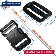 2&Prime; Heavy-Duty Buckle & Straps Set: 6-Pack Side Release Plastic Buckles+11 Yards