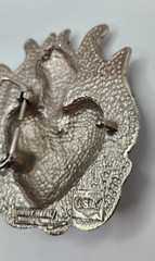 HEAVY METAL MFG Belt Buckle Flaming Heart Barb Wire Made in USA HOT MESS See Pic