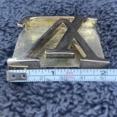 Vtg Louis Vuitton Gold Tone Belt Buckle Iconic LV Engraved Logo Y2K Distressed