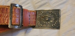 1900&rsquo;s Odd Fellows Belt Buckle Antique Eye of Providence Art Vintage USA JAPAN