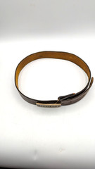 vintage 1970s leather belt & buckle MICHELOB beer SOLID BRASS cowboy WESTERN