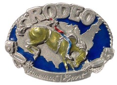 COWBOY & HORSE RODEO METAL BELT BUCKLE COWBOY & WESTERN HEBILLA JARIPEO