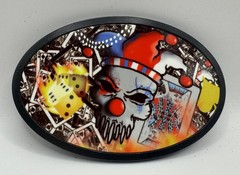Skull Jester Clown Belt Buckle Metal Oval New Horror Halloween New