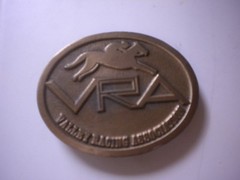 Vintage Brass Belt Buckle VRA Valley Horse Association Horse Racing