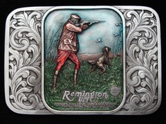 PF19163 *NOS* 2002 **REMINGTON** GUN & FIREARM COMPANY HUNTING PEWTER BUCKLE