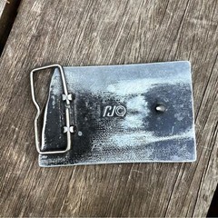 Vintage North Dakota Soil Conservation Belt Buckle Silver Green Yellow