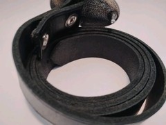 Oval Celtic St.JUSTIN IRISH CELTIC BELT Buckle & Black Leather Belt Combo 45&Prime;