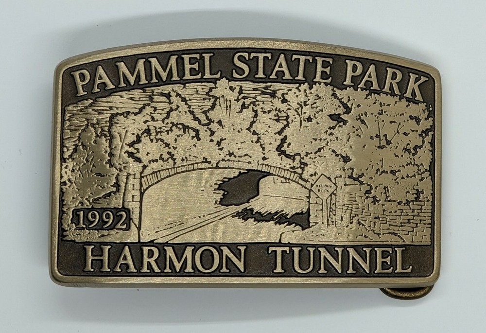 VTG 90&rsquo;S ADVANCED CASTING SOLID BRONZE BELT BUCKLE PAMMEL STATE PARK LIMITED #33