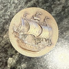 VTG Bergamot Brass Clipper Ships Belt Buckle USA Made Sailing Nautical 1975 Sail