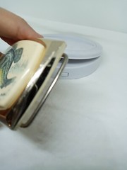 Vtg. RAINTREE ?Gold TnedMetal Ivory Color Large Mouth Bass Belt Buckle. Intricat