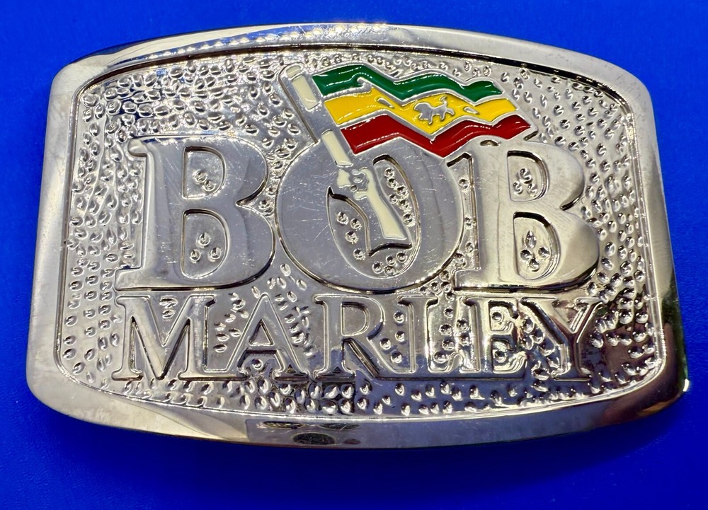 BOB MARLEY Jamaican Singer Rastafarian Flag Music Reggae 2006 Belt Buckle