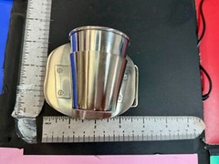 Shot Glass Cup and Holder Reflective Silver Color Perfect Bar Gag Belt Buckle