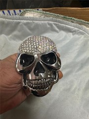 Two Vintage Skull Belt Buckles, Very Unique