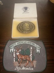 Vintage NAHC life member BELT And Patch North American Hunting Club