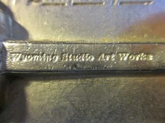 SNAP-ON TOOLS VINTAGE SPP-347 CHROME BELT BUCKLE WYOMING STUDIO ART WORKS BRAND