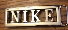 Nike Spellout Belt Buckle Silver