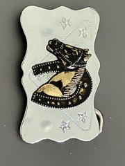 Western Silvertone Buckle Horse Cowboy Horseshoe Stars.