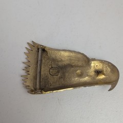 Vintage 1971 Sandy Val Pewter Eagle Head Belt Buckle Gold Silver Tone 3D Large
