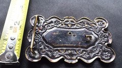 WESTERN COWBOY BOOTS FLORAL BELT BUCKLE INSERT DARK BRONZE BRASS TONED