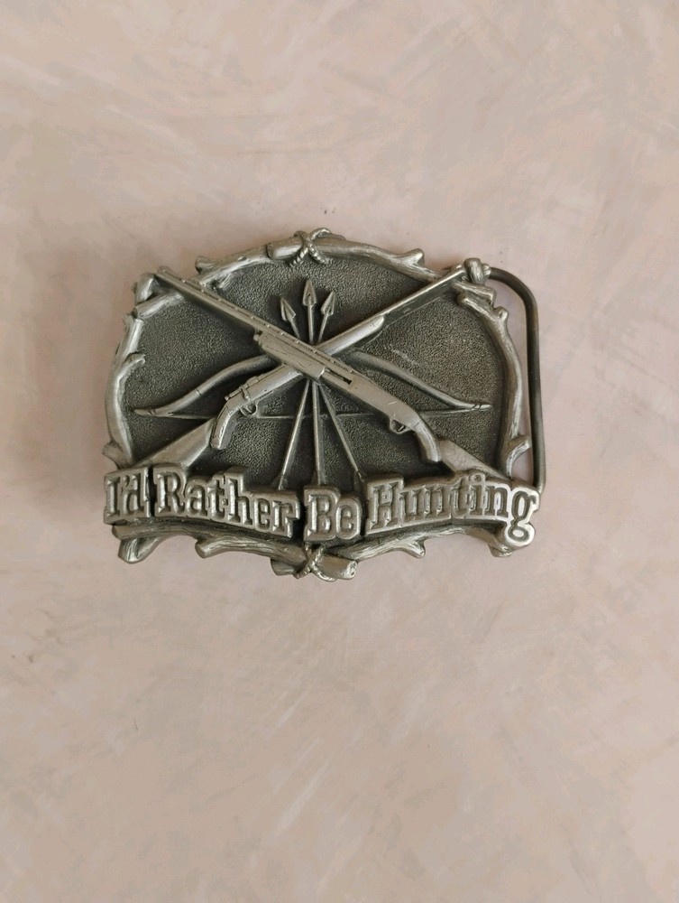 I&rsquo;d Rather Be Hunting Belt Buckle Ride Shotgun