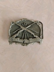 I&rsquo;d Rather Be Hunting Belt Buckle Ride Shotgun