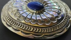 NAVAJO Natural Stone Indian Jewelry Lapis Lazuli Silver Rare Buckle Japan JP