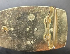 R&T Electric Gold Metal Rectangular Train Industrial Belt Buckle for Men