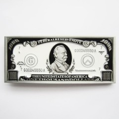 $1000 One Thousand US Dollar Bill Novelty Enamel Metal Belt Buckle