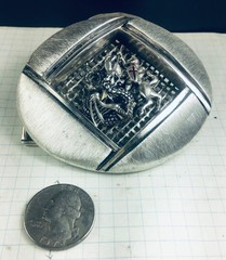 Artisan made 10 k gold Roman She wolf sterling silver ring