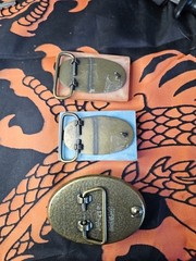 3 Vintage CAMEO belt buckles Horse, Train, and Hunting Dog. Robert Nemith