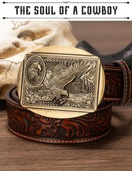 Vintage ADM Flying Eagle Cowboy Belt Buckle American Western