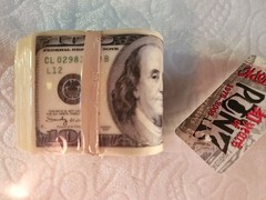 THE MONEY BUCKLE◇Vintage◇$100 Bills◇Money Roll Belt Buckle◇Cash Stacks◇NEW + Tag