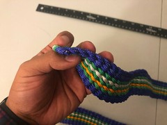 Handmade Nylon braided Men Women Belt Blue Green White Yellow 48in No Buckle