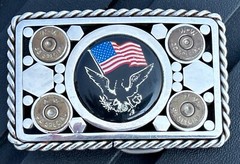 American Flag Belt Buckle With Eagle USA Red White Blue Patriotic Winchester