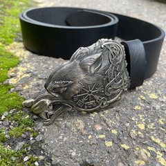 Mens Belt Buckle « FENRIR » Solid Handmade Brass Buckle Vintage Viking Brass Bucki