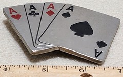 Four Ace Belt Buckle for Men Lucky Poker Playing Cards Belt Buckle 2502 USA