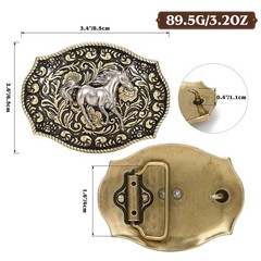 BELTROAD Western Belt Buckles for Men Women Medium, 01-gold (Silver Horse)