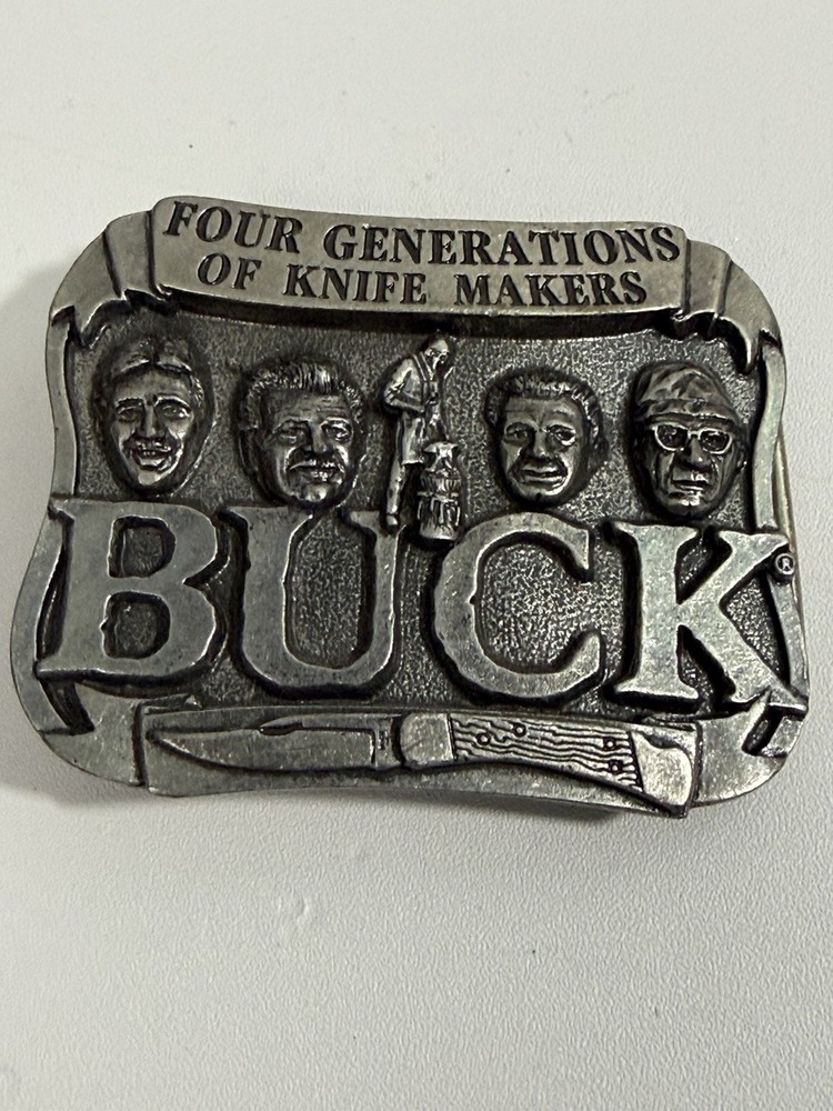 Vintage Buck Knives Belt Buckle Four Generations Of Knife Makers 950566