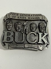 Vintage Buck Knives Belt Buckle Four Generations Of Knife Makers 950566