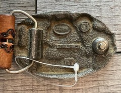 C&J Pewter Belt Buckle CJ 1050 Steam Train Locomotive Railroad 1986 USA VTG